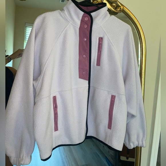 American Eagle Outfitters Jackets & Blazers - American Eagle | Fleece Sherpa Dolman Snap Button Oversized Jacket Retro Size XS